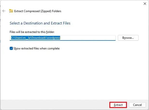 Extract zip option