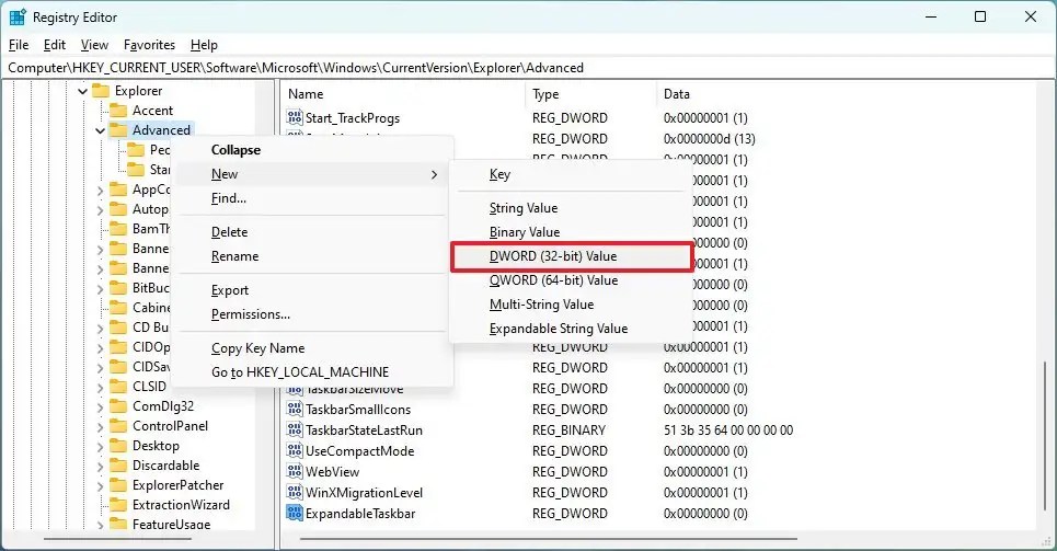 Registry ExpandableTaskbar
