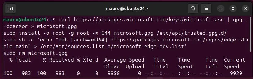 Linux add Edge repository command