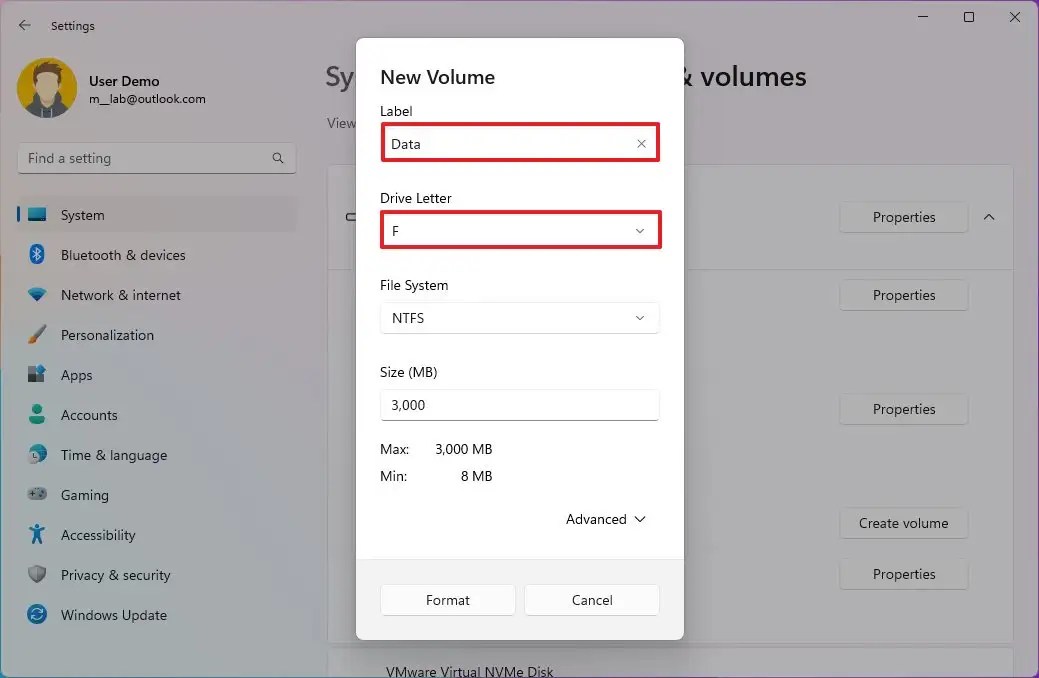 Windows 11 create new partition