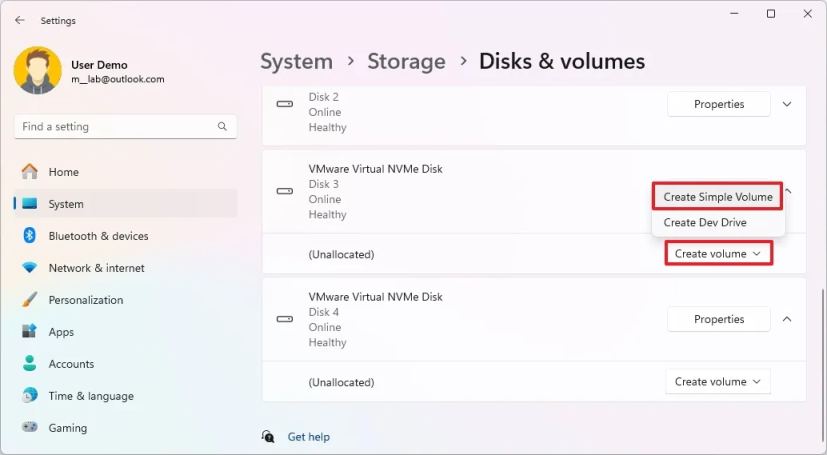 Create Simple Volume