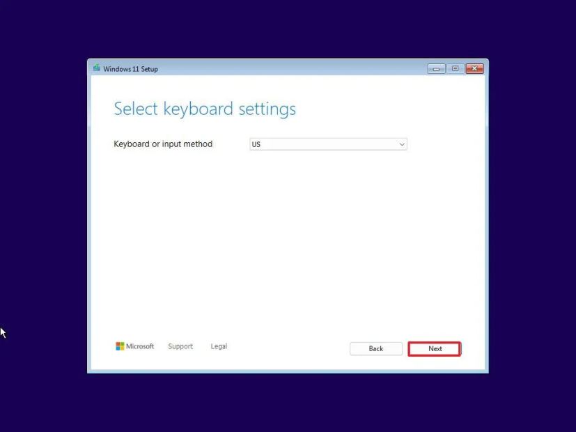 Windows 11 setup keyboard settings