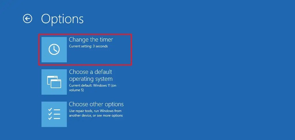 Windows Boot Manger settings