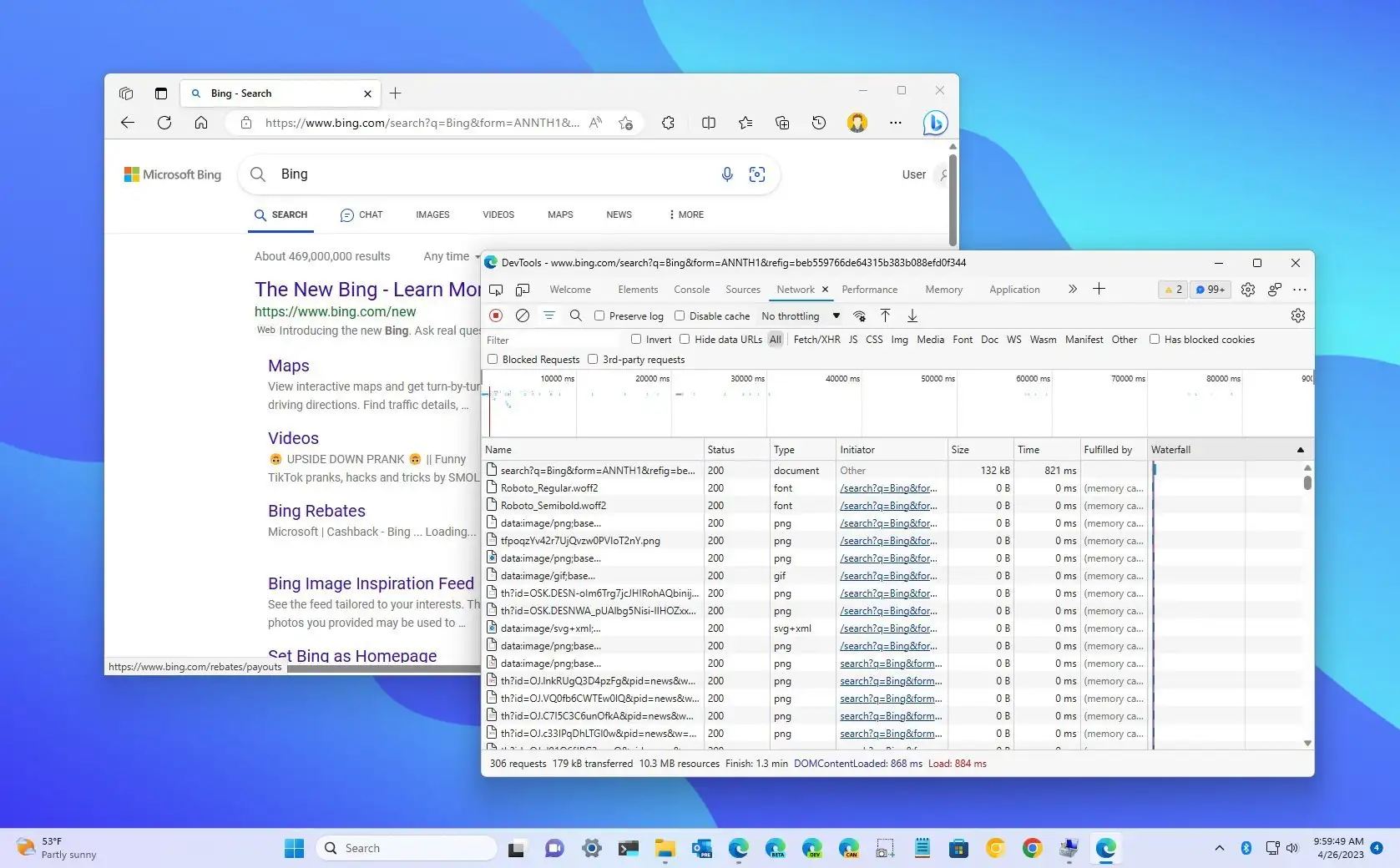 Microsoft Edge Bing URL bug