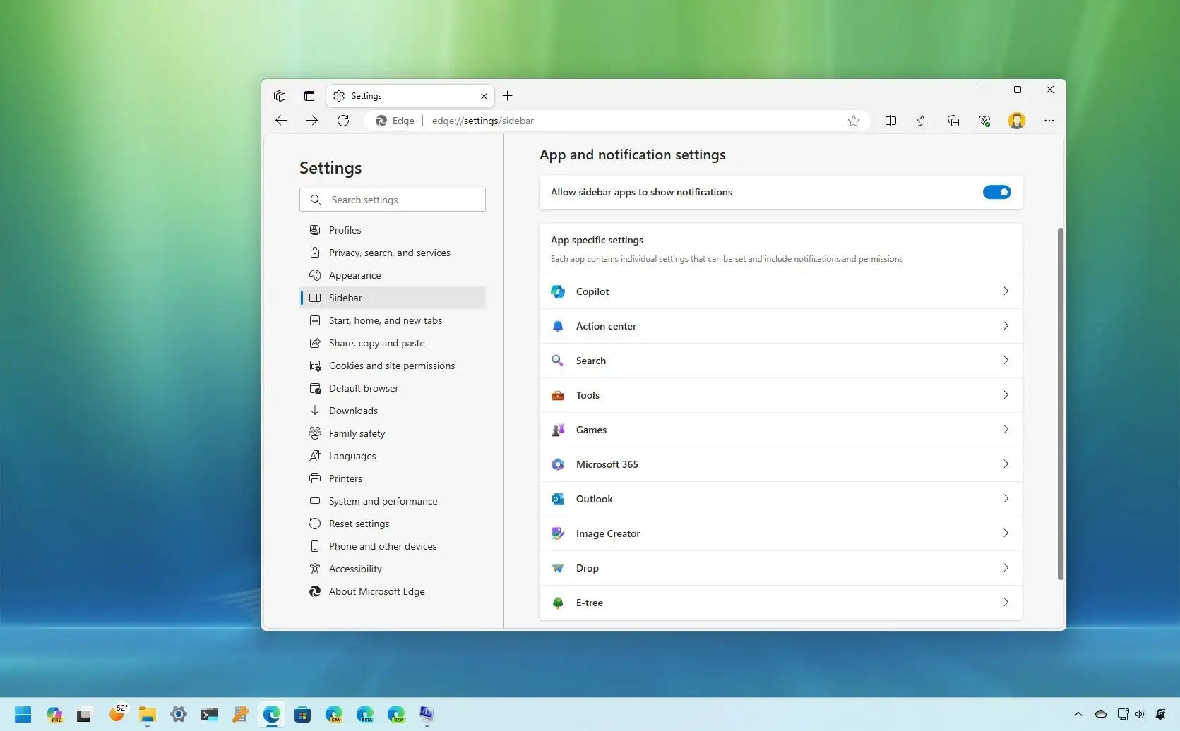 Microsoft Edge no Copilot button