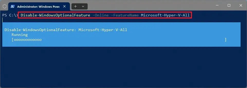 PowerShell disable Hyper-V