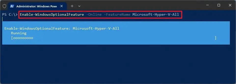PowerShell enable Hyper-V