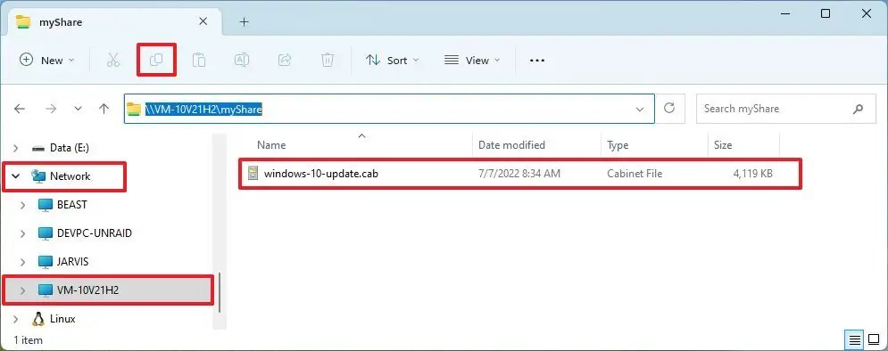 Copy files shared folder old computer