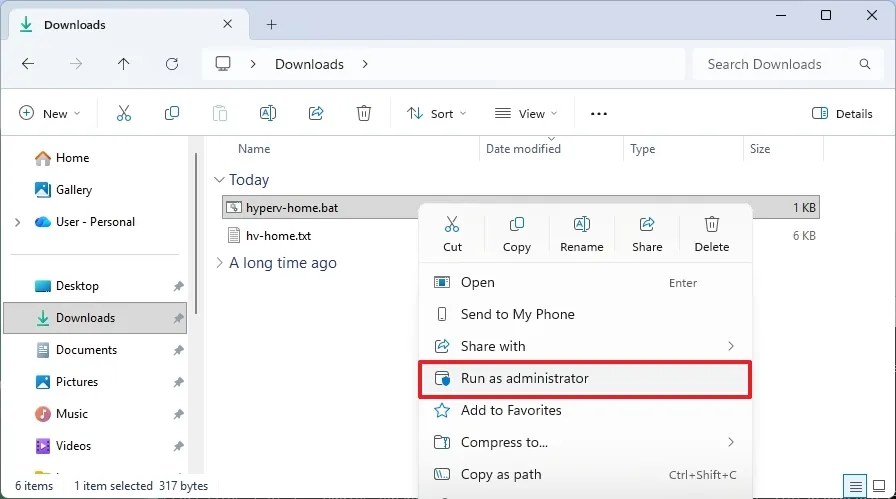 Windows 11 Home apply Hyper-V