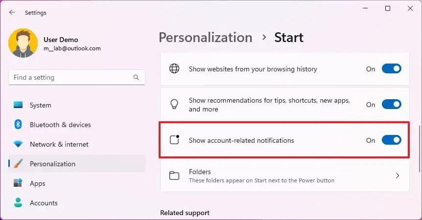 Start enable notifications