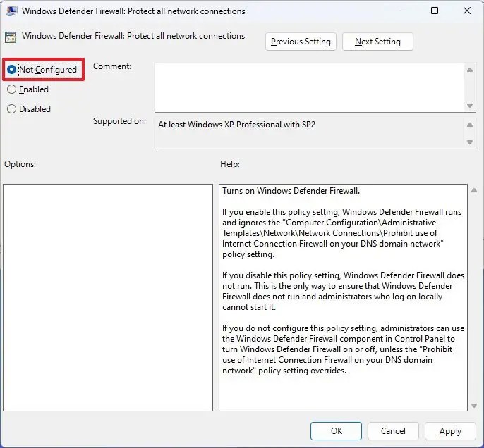 Gpedit enable firewall