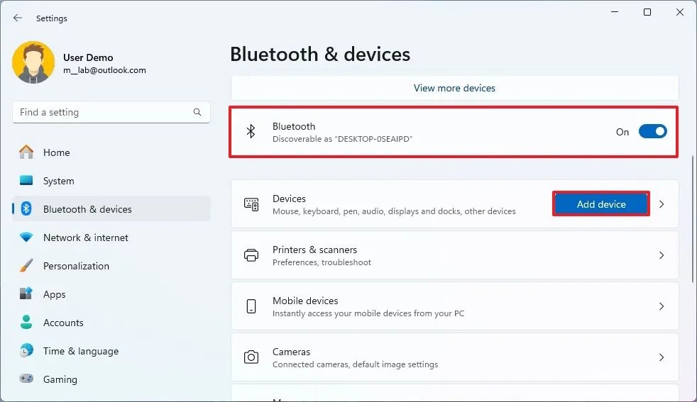 Bluetooth connect new device