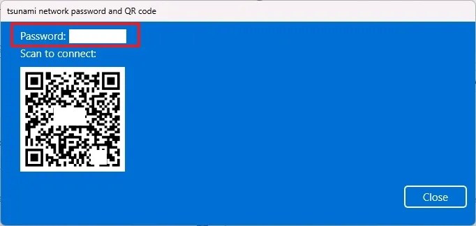 Wireless password and QR Code