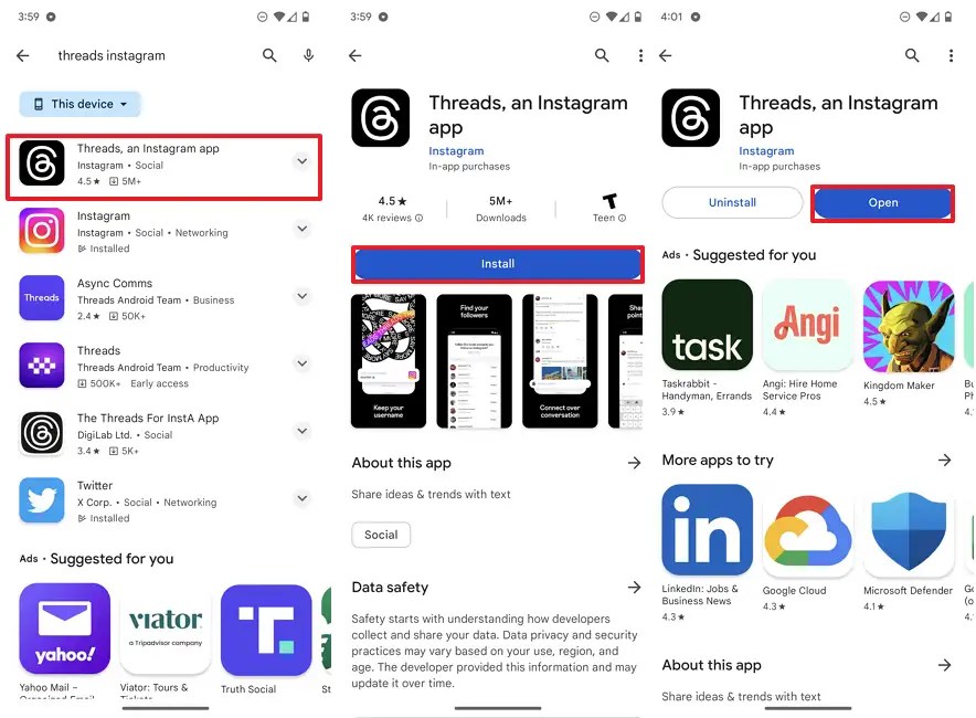 Meta Threads install