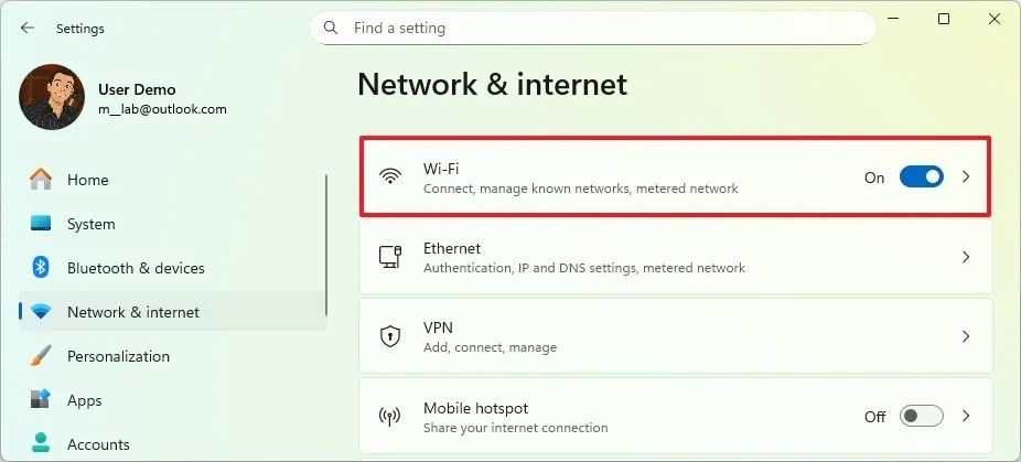 Open Wi-Fi settings