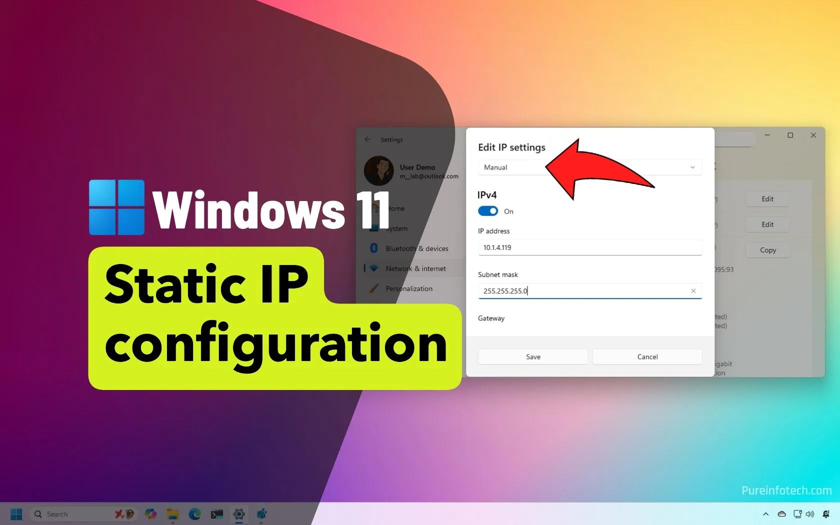 Windows 11 Edit IP settings