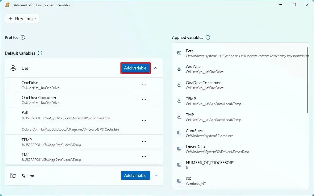 PowerToys add variable