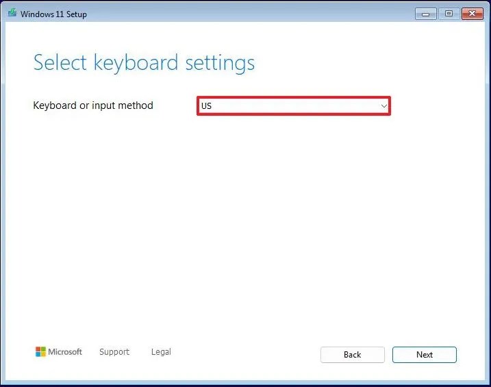 Windows 11 installation language