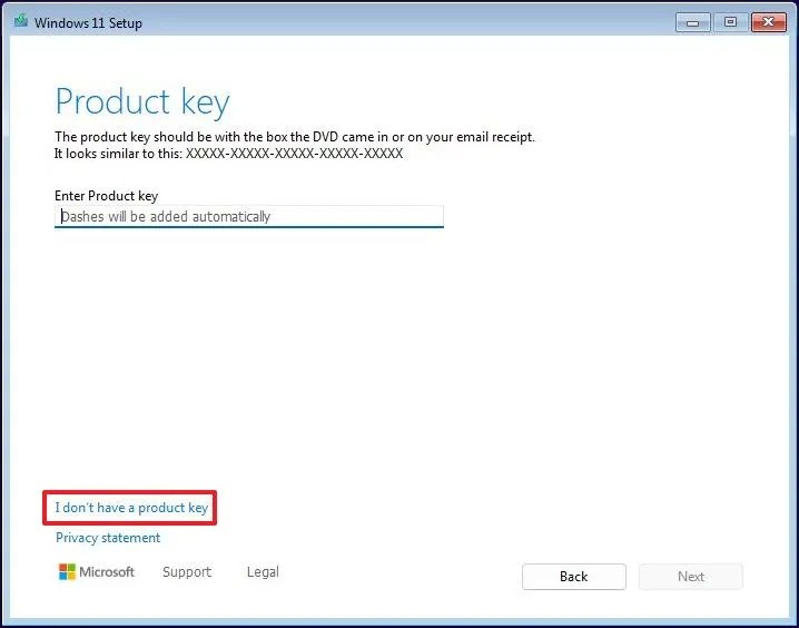 Skip license key option