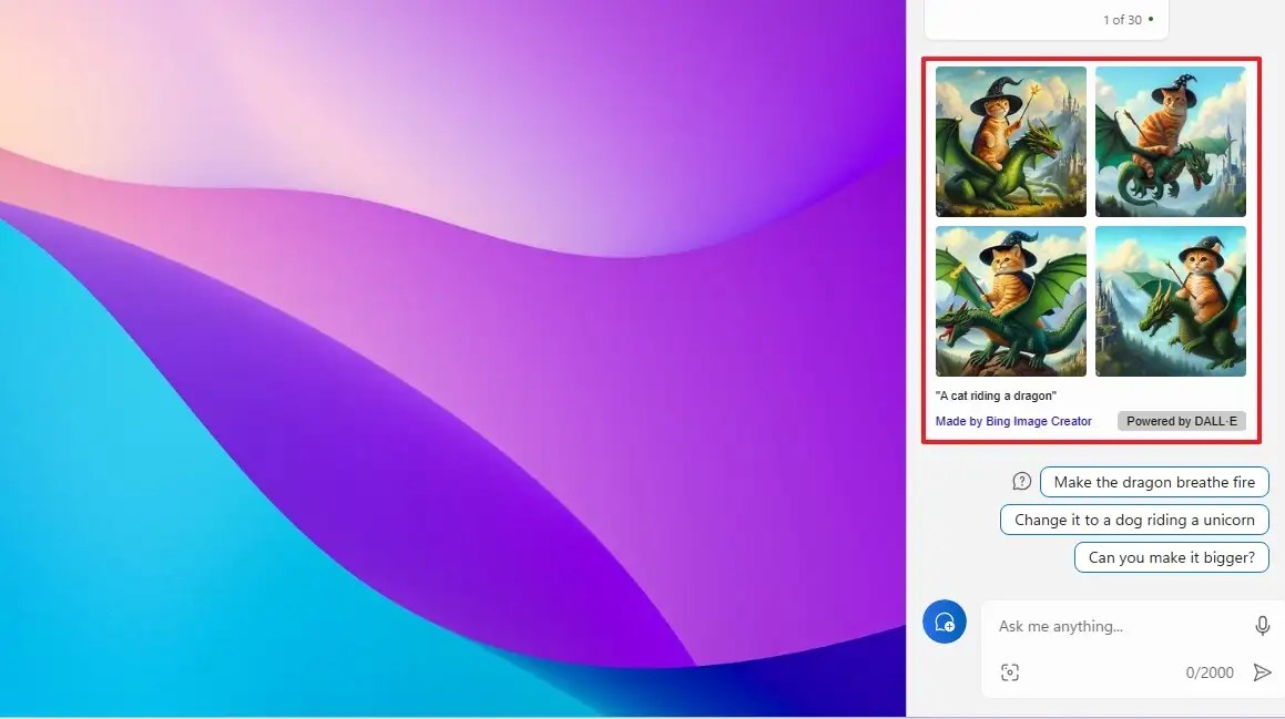 Copilot create AI image