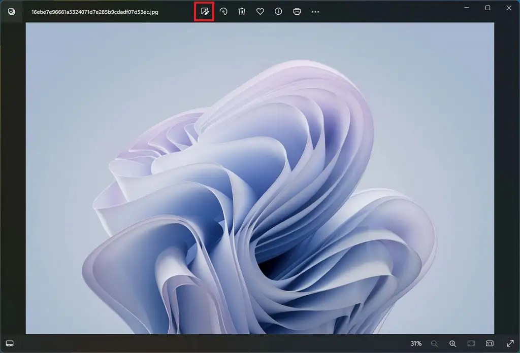 Photos app edit image