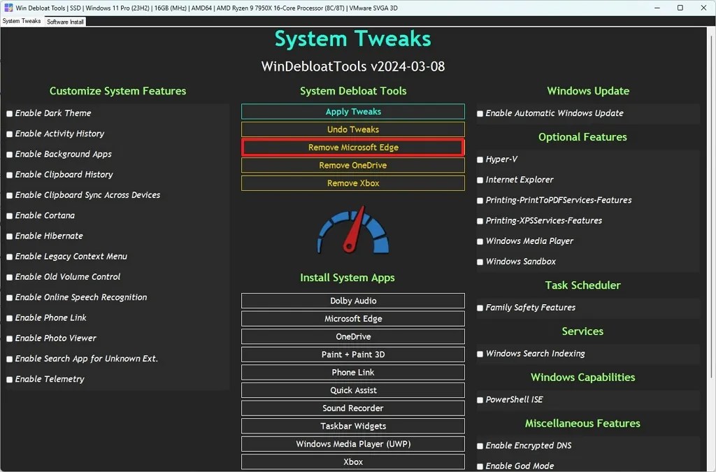 Remove Microsoft Edge with script
