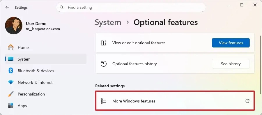 More Windows features