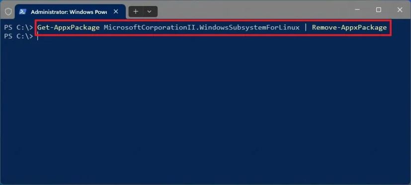 Windows Subsystem for Linux uninstall