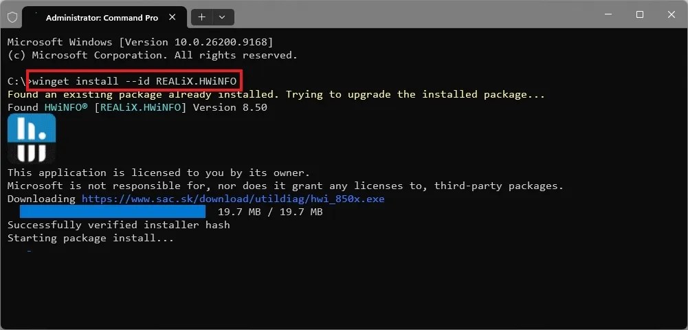 winget install HWiNFO