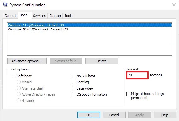 System Configuration change timeout