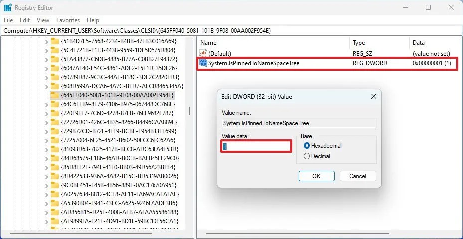 Add Recycle Bin to left pane of File Explorer