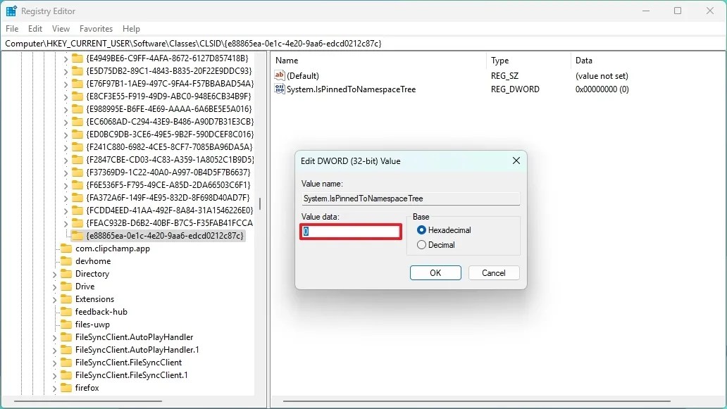 Registry remove Gallery from File Explorer