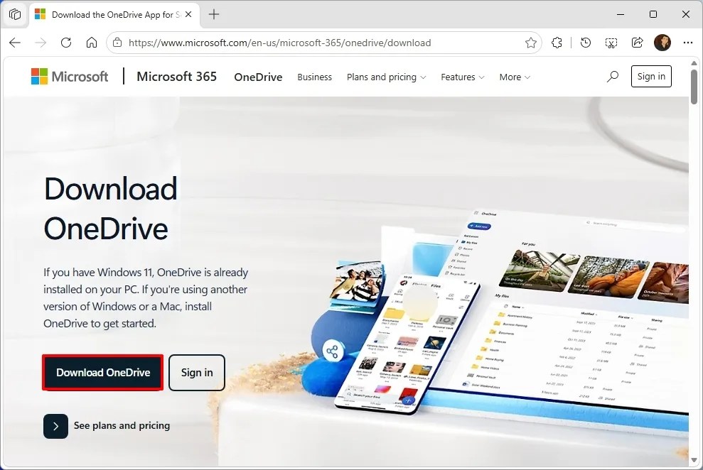 Microsoft download OneDrive