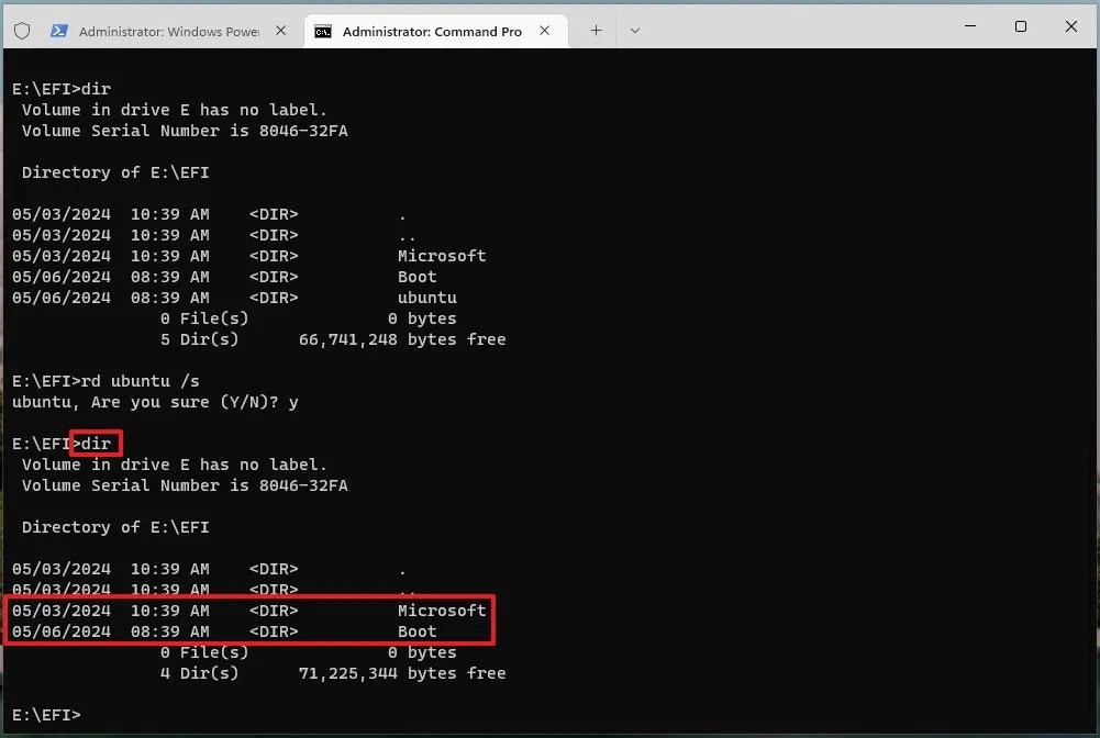 Check Linux boot manager deleted