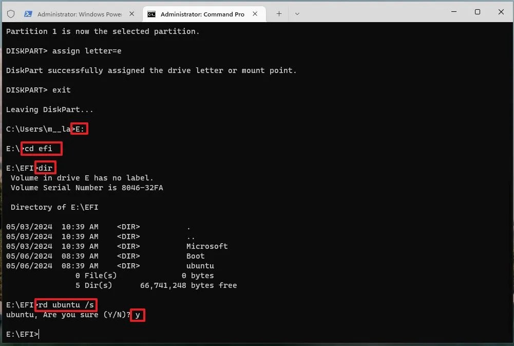 Delete Linux boot manager from Windows recovery partition