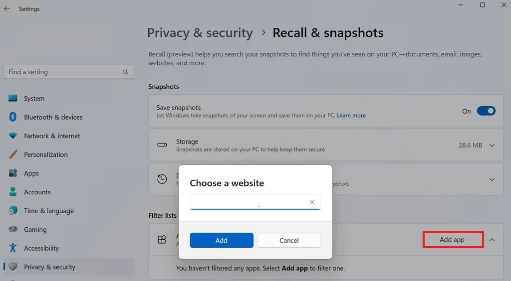リコール除外アプリ