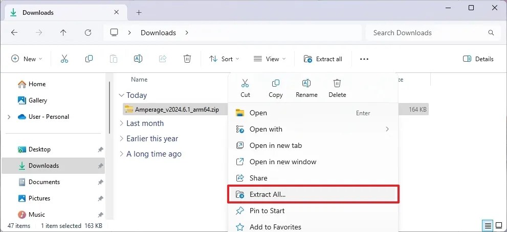 Amperage extract files