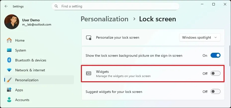 Disable Lock Screen Widgets