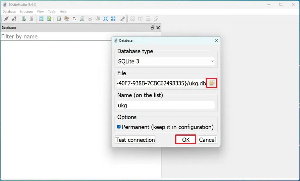 Mount ukg.db to SQLiteStudio
