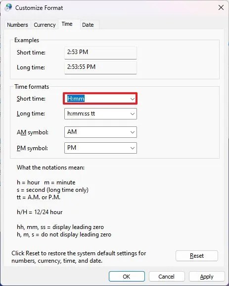 System Tray short time setting