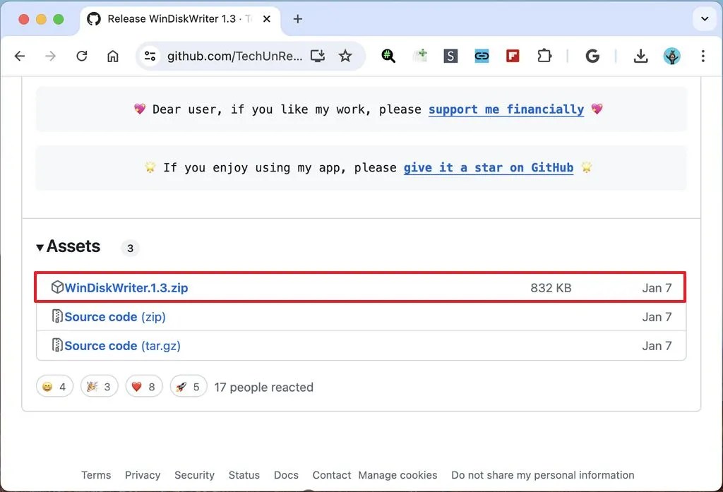 WinDiskWriter download tool