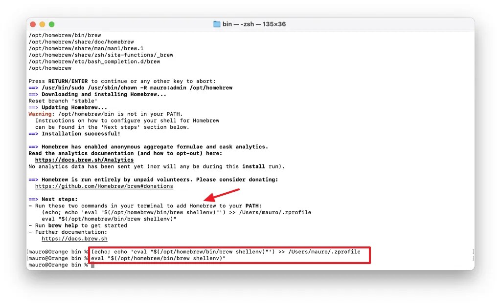 macOS Homebrew add path