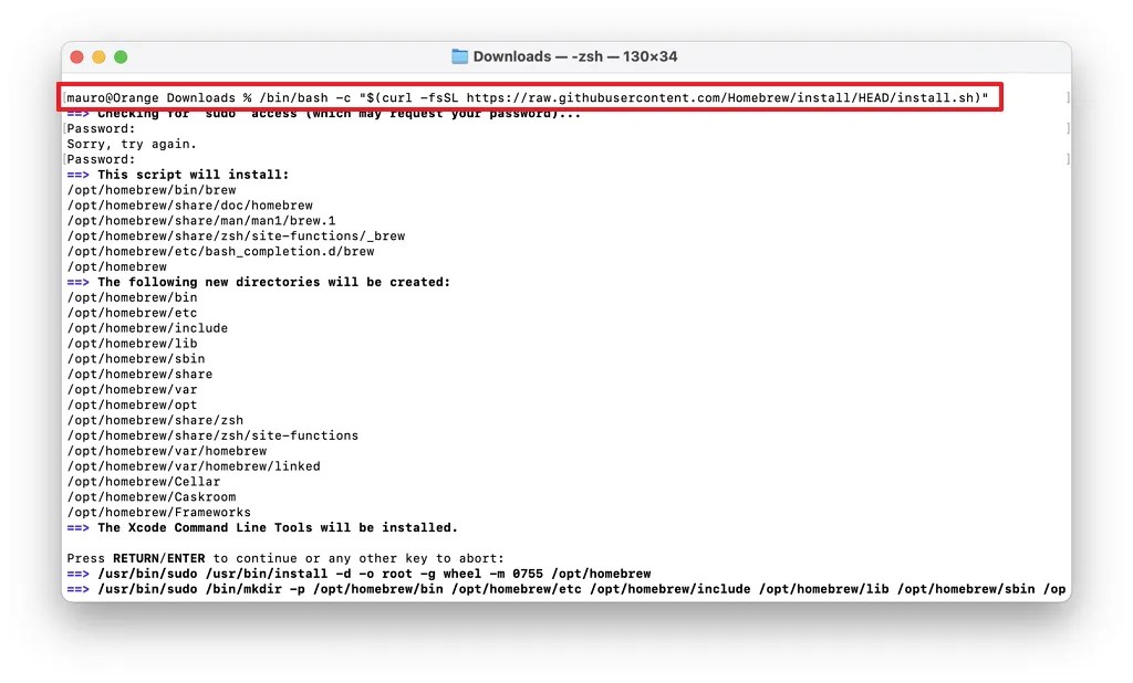 macOS install Homebrew 