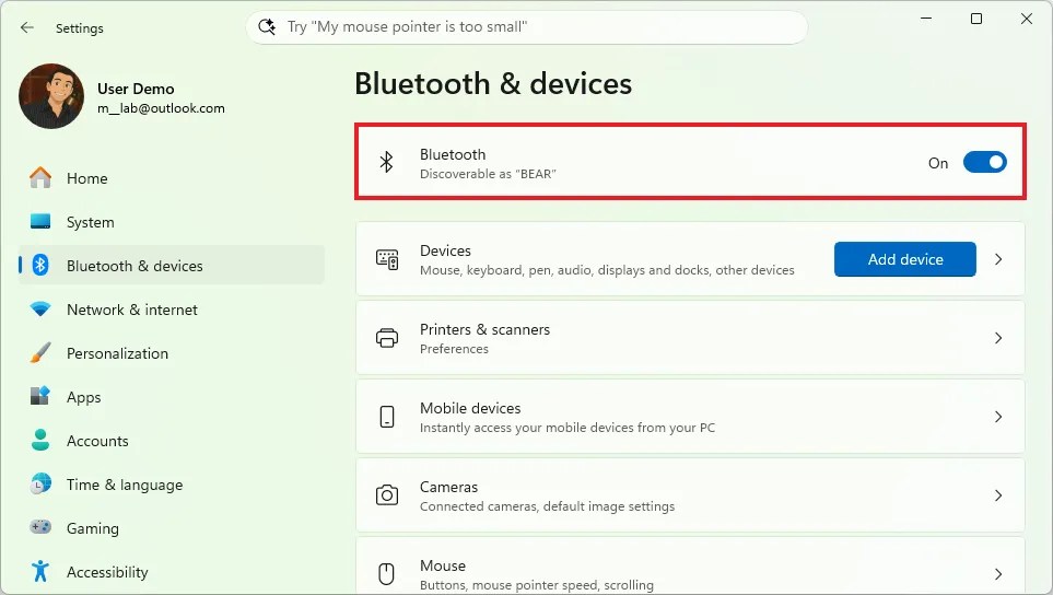 Enable Bluetooth