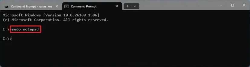 Windows 11 Command Prompt Sudo run app elevated