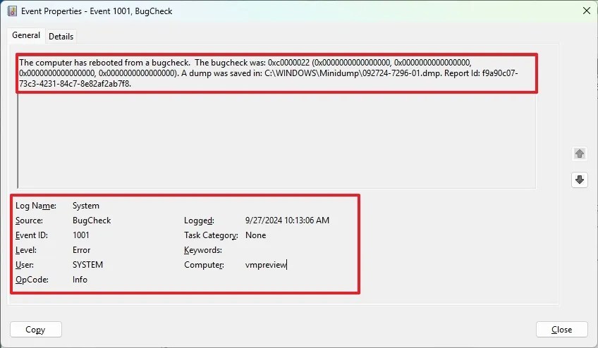 Blue Screen of Death event details