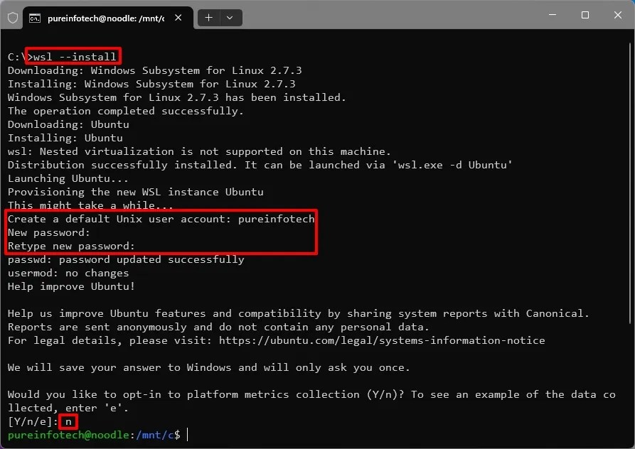 Windows 11 install WSL