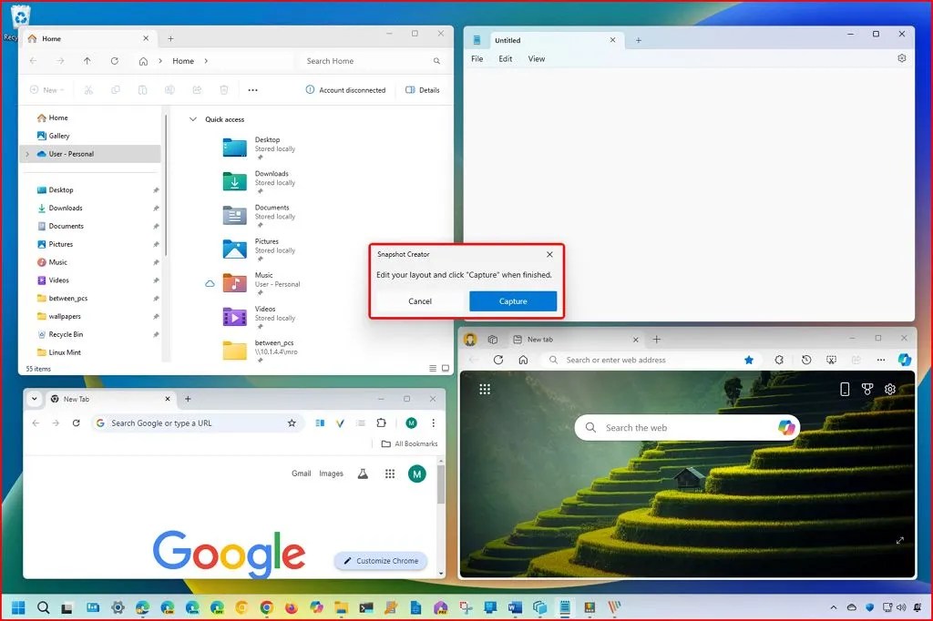 PowerToys capture app layout