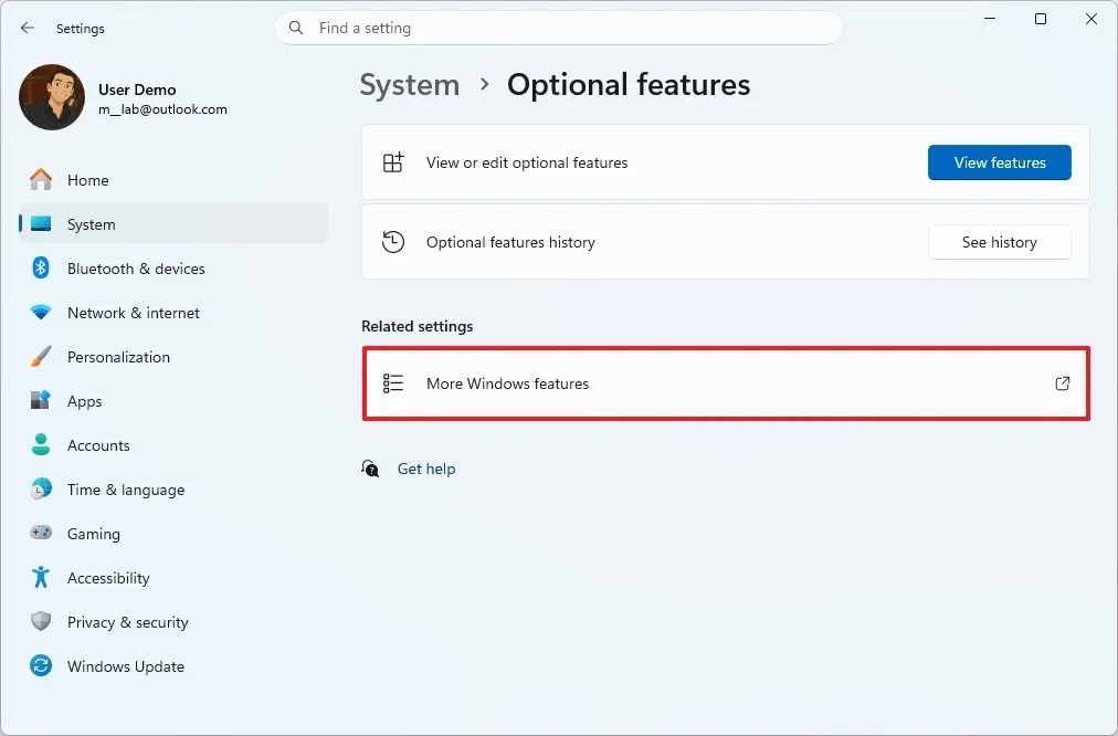 More Windows features