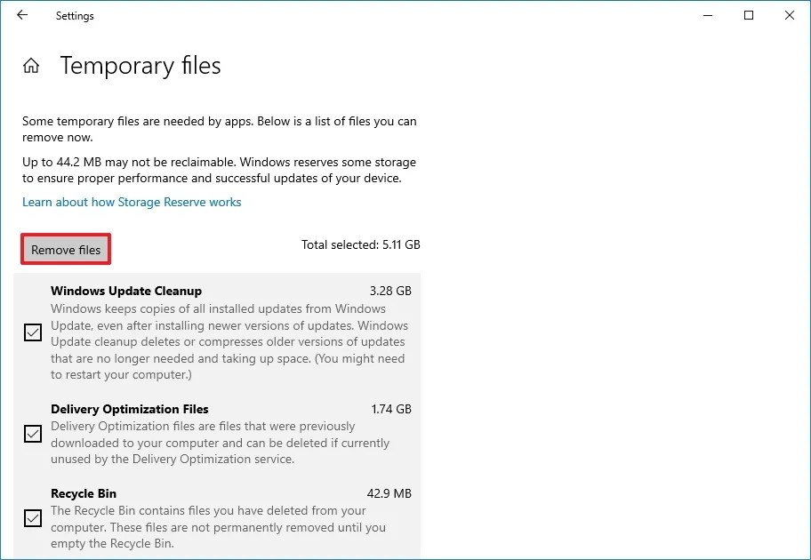 Windows 10 free up space